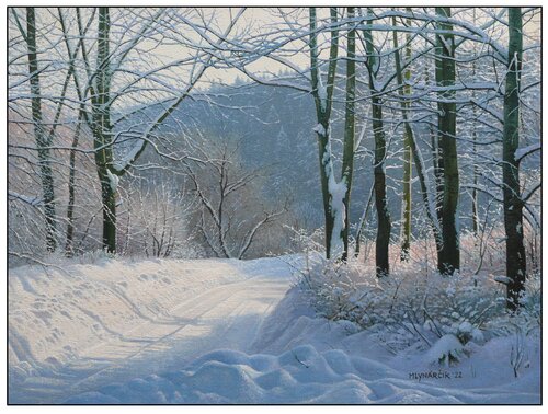 Trees after night snowfall Emil Mlynárčik