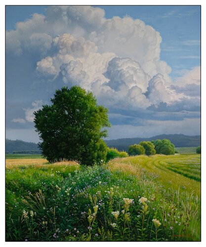 Stormy summer landscape par Emil Mlynárčik, Peinture en vente sur Singulart