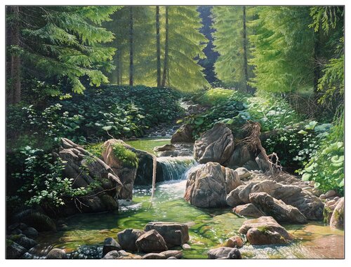 The murmur of the water, the whisper of the sun... van Emil Mlynárčik, Schilderij te koop op Singulart