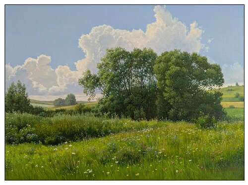 The comfort of a summer day par Emil Mlynárčik, Peinture en vente sur Singulart