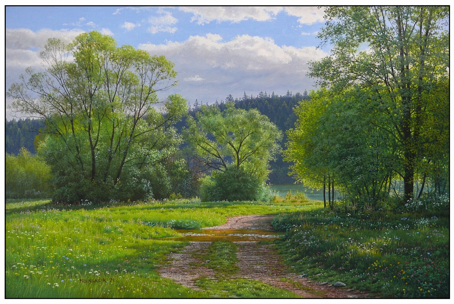 Ford across a shallow river Emil Mlynárčik