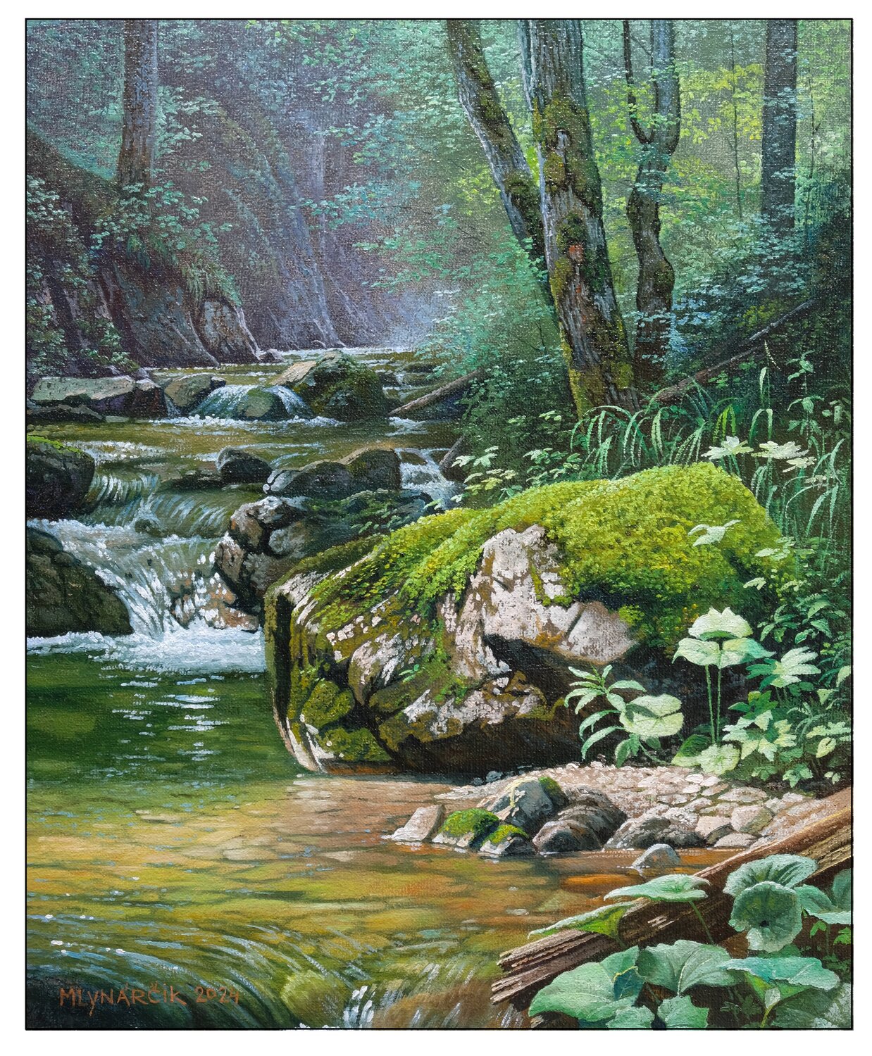 A corner of a mountain stream Emil Mlynárčik Originalgemälde zu verkaufen