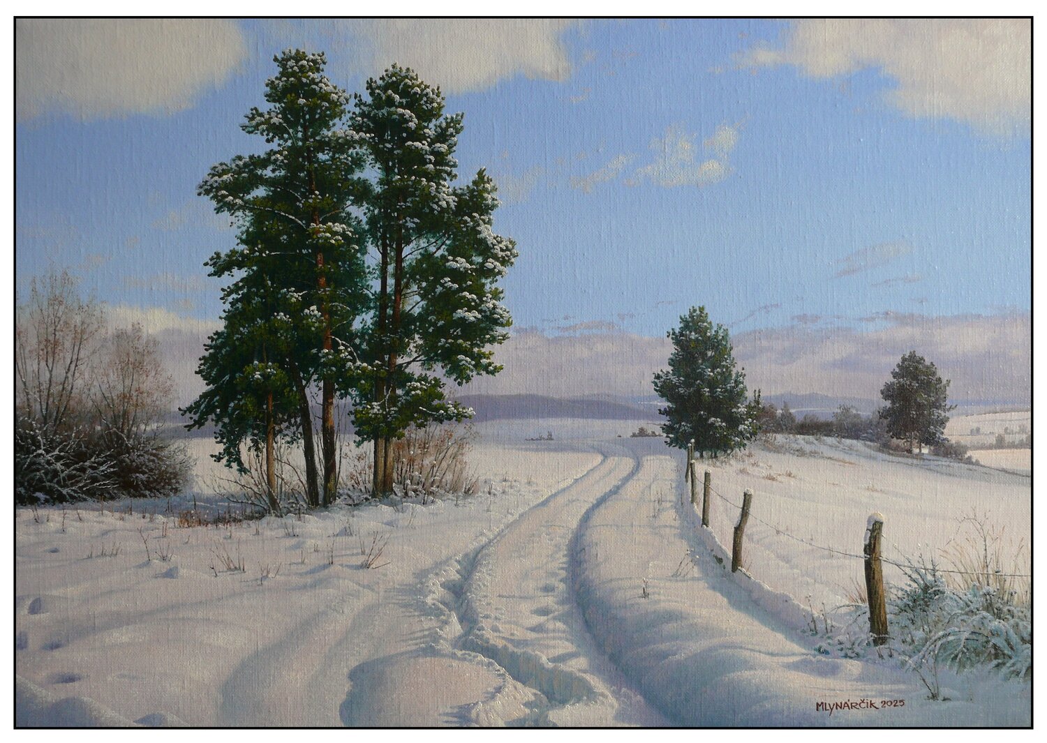 Scar in the snow Emil Mlynárčik Originalgemälde zu verkaufen