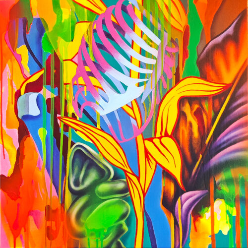 Fluorescent Veil Mirage di Emanuele Vittorioso, Pittura in vendita su Singulart