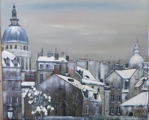 neige a paris van Jean-Michel Yon, Schilderij te koop op Singulart