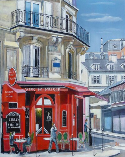 le café des musées van Jean-Michel Yon, Schilderij te koop op Singulart