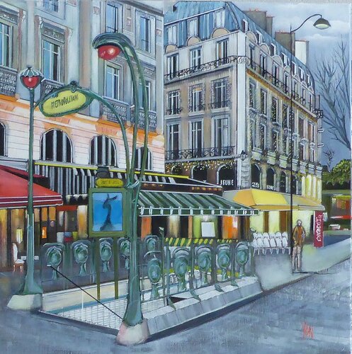 metro saint michel van Jean-Michel Yon, Schilderij te koop op Singulart