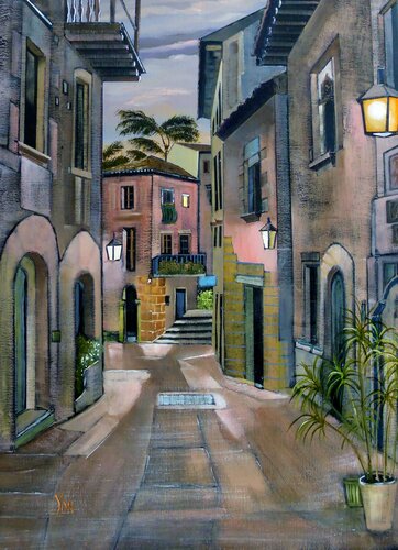 la ville s'endormait van Jean-Michel Yon, Schilderij te koop op Singulart