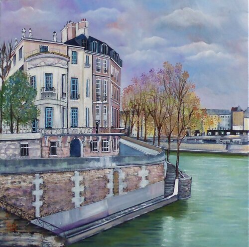 quai d'Anjou di Jean-Michel Yon, Pittura in vendita su Singulart