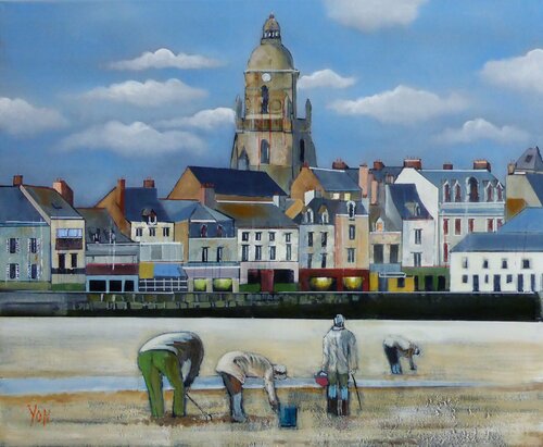 maree basse au CROISIC by Jean-Michel Yon, Painting for Sale on Singulart