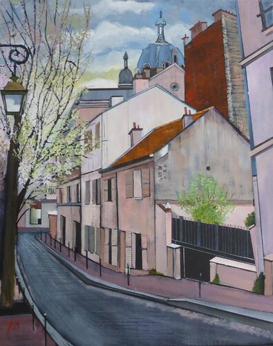 la rue du village von Jean-Michel Yon, Malerei kaufen auf Singulart