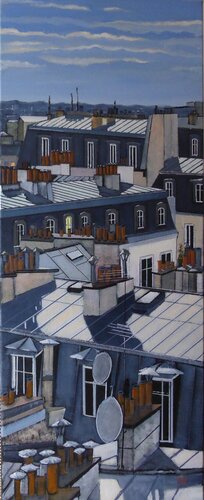 toits by Jean-Michel Yon, Painting for Sale on Singulart