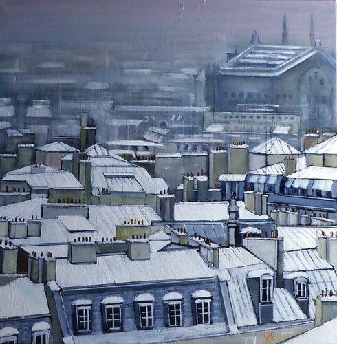 hiver parisien von Jean-Michel Yon, Malerei kaufen auf Singulart