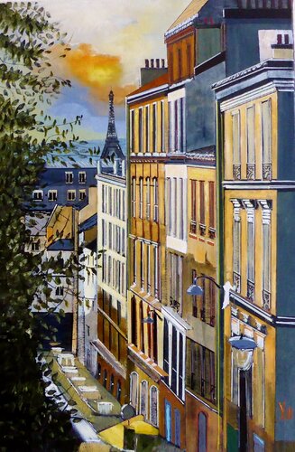 rue Parisienne van Jean-Michel Yon, Schilderij te koop op Singulart