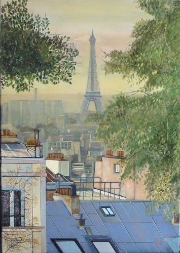 vue Parisienne by Jean-Michel Yon, Painting for Sale on Singulart