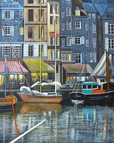 honfleur s'eveille van Jean-Michel Yon, Schilderij te koop op Singulart