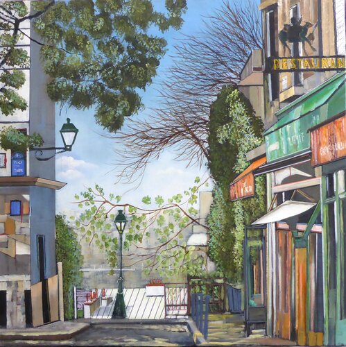 balade a montmartre van Jean-Michel Yon, Schilderij te koop op Singulart