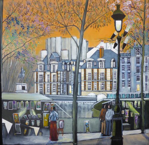 les bouquinistes van Jean-Michel Yon, Schilderij te koop op Singulart