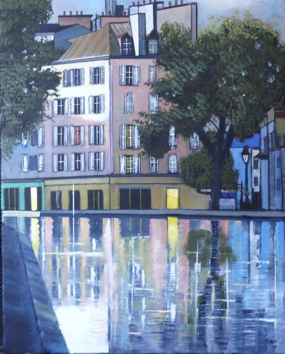 le canal saint martin van Jean-Michel Yon, Schilderij te koop op Singulart