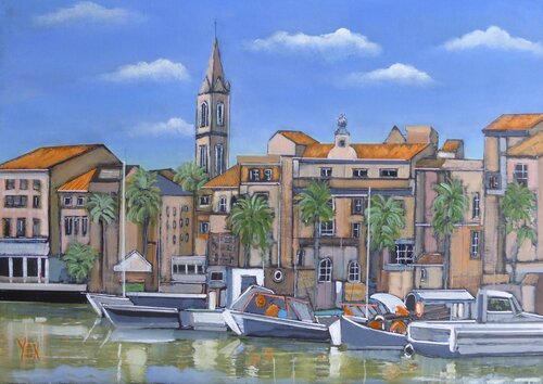 le port de sanary van Jean-Michel Yon, Schilderij te koop op Singulart