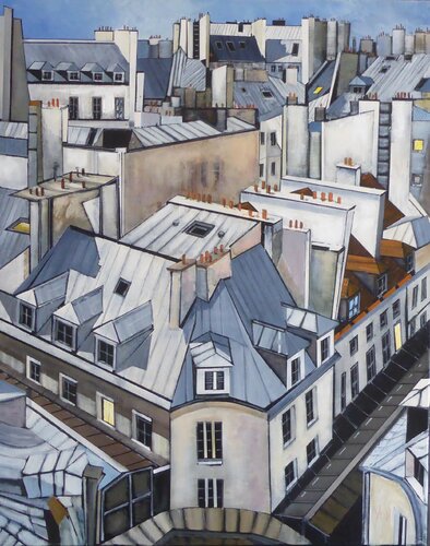 vue sur les toits von Jean-Michel Yon, Malerei kaufen auf Singulart