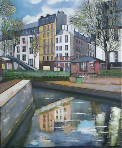 canal saint martin2 von Jean-Michel Yon, Malerei kaufen auf Singulart