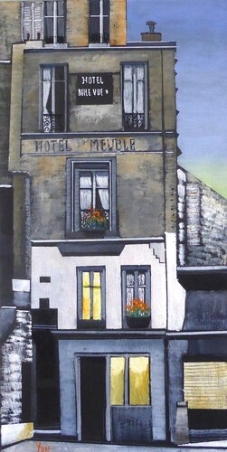 Paris retro by Jean-Michel Yon, Painting for Sale on Singulart