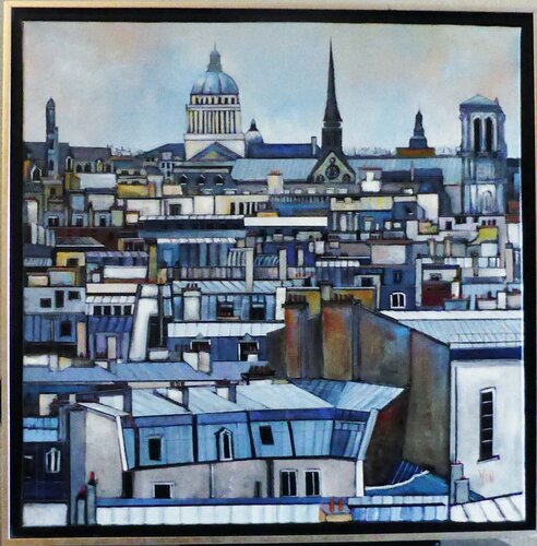 les toits de paris by Jean-Michel Yon, Painting for Sale on Singulart