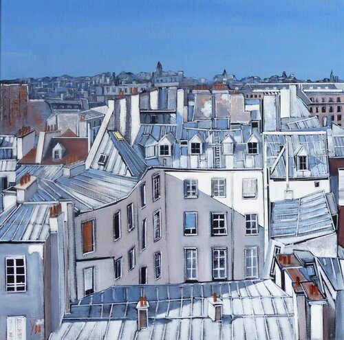 l'ete sur paris di Jean-Michel Yon, Pittura in vendita su Singulart