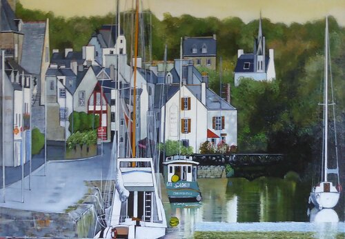 port de pont aven von Jean-Michel Yon, Malerei kaufen auf Singulart