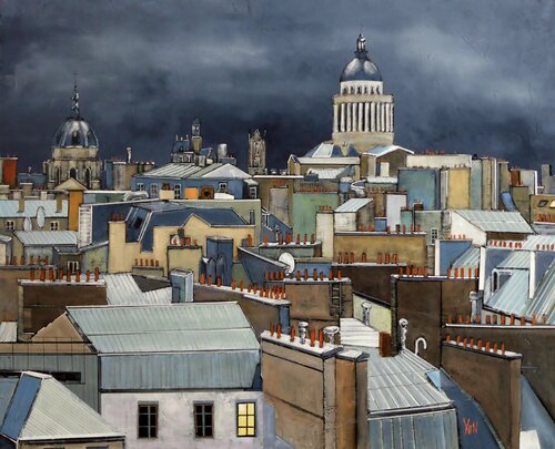 avec un ciel si bas by Jean-Michel Yon, Painting for Sale on Singulart