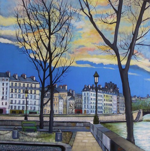 ciel d'or sur paris von Jean-Michel Yon, Malerei kaufen auf Singulart