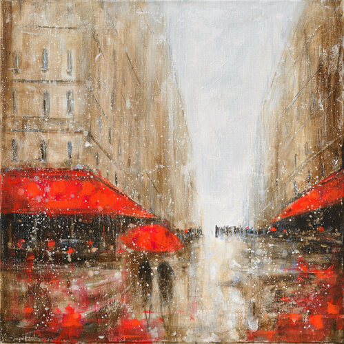 Rainy Paris di Solveiga, Pittura in vendita su Singulart