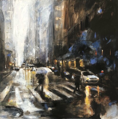 NY City Lights van Solveiga, Schilderij te koop op Singulart