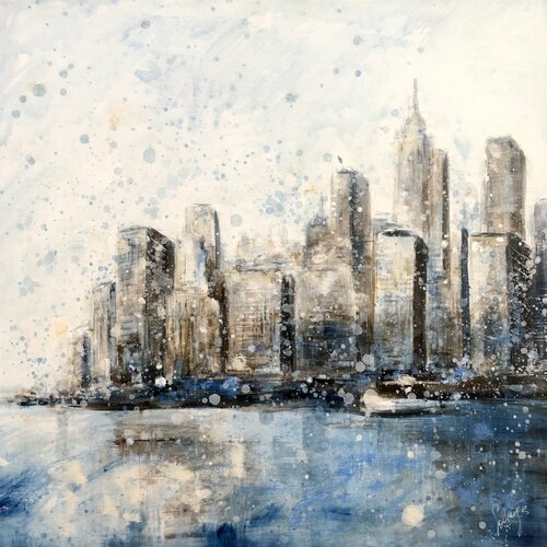 Blue skyline di Solveiga, Pittura in vendita su Singulart