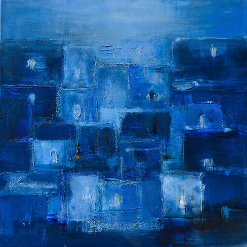 Chefchaouen blues van Solveiga, Schilderij te koop op Singulart