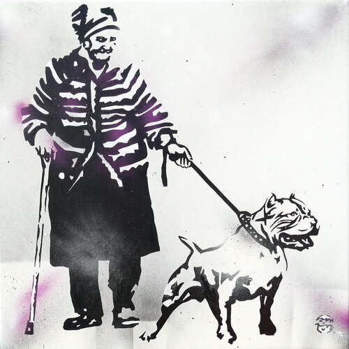 Stencil de pitbull di Puche, Pittura in vendita su Singulart