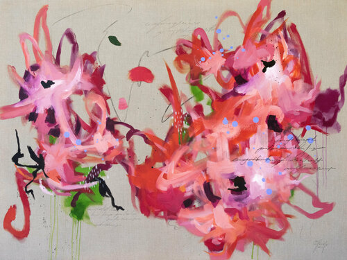 Pivoines éclatantes de Chantal Proulx, Pintura a la venta en Singulart