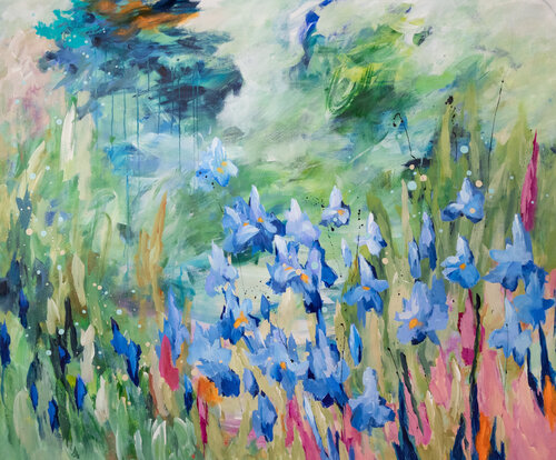 Jardin d'iris di Chantal Proulx, Pittura in vendita su Singulart