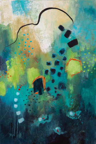 Les cabanes du lac di Chantal Proulx, Pittura in vendita su Singulart