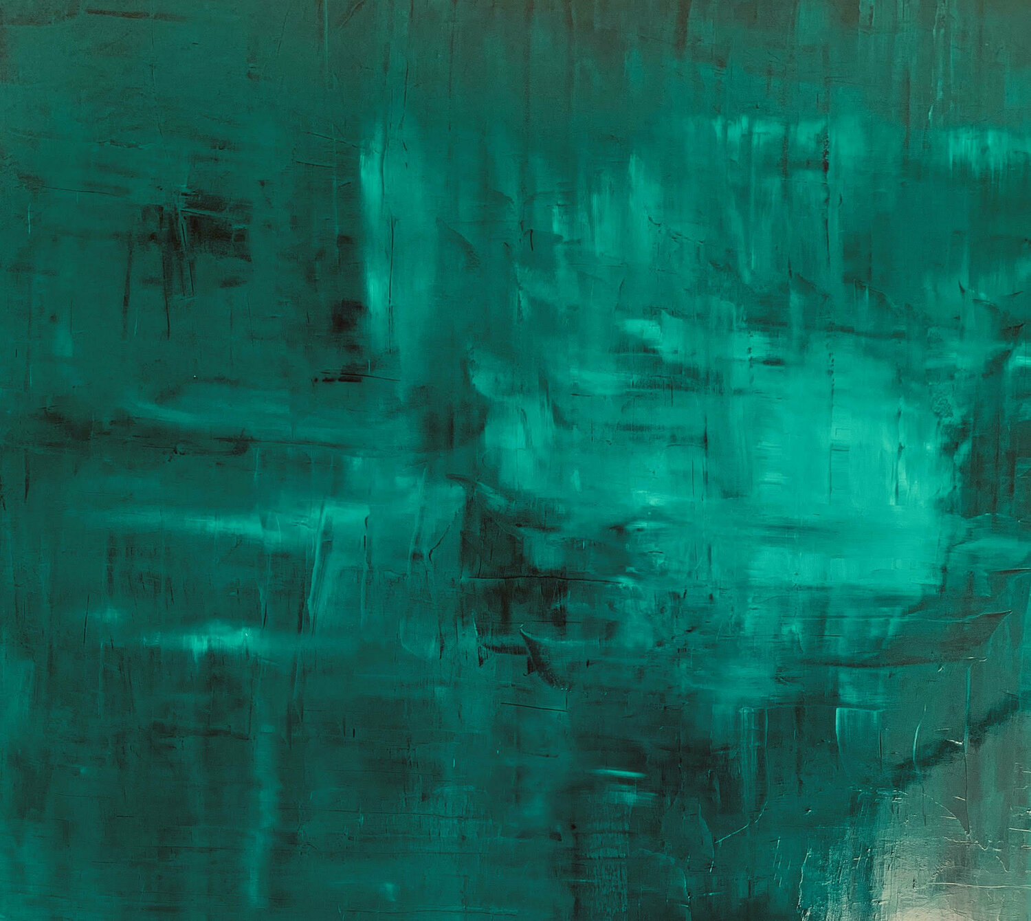 XXI- Réflection on Phthalo  green no2/ 2020 Catherine Timotei Originalgemälde zu verkaufen