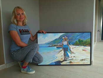 限定お買い得商品 by beach the on day Sunny Ksenia Painting : (2019) Yarovaya 絵画