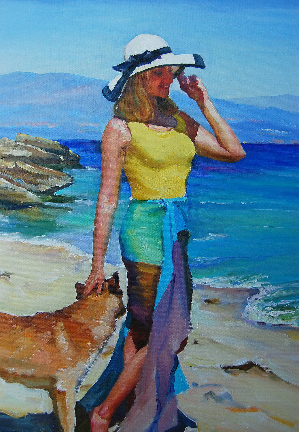 Sunny day on the beach by Ksenia Yarovaya (2019) : Painting