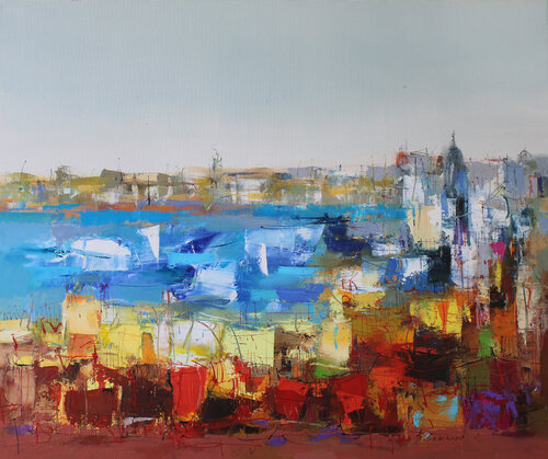 Morning in Menton by Plamen Bibeschkov, 油畫 for Sale on Singulart