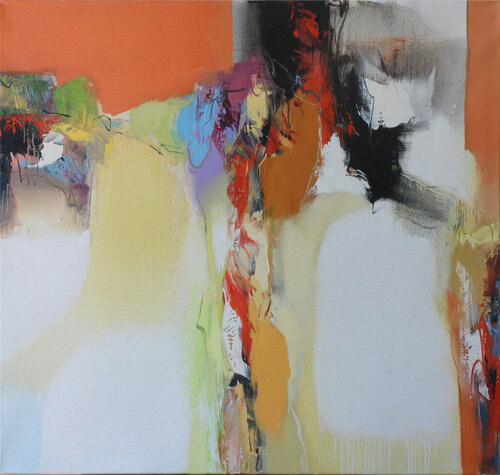 Light waterfall by Plamen Bibeschkov (2021) : Painting Oil on Canvas ...