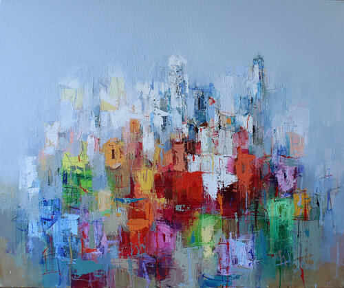 A summer day in Menton by Plamen Bibeschkov, 油畫 for Sale on Singulart