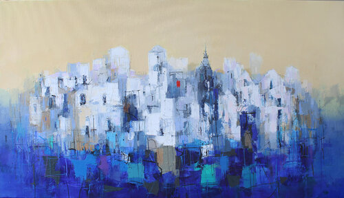 In der Stille des Blaus by Plamen Bibeschkov, 油畫 for Sale on Singulart