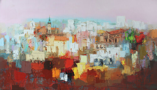 Abendlicht über Braunschweig von Plamen Bibeschkov, Malerei kaufen auf Singulart