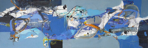 Komposition in blau. by Plamen Bibeschkov, 油畫 for Sale on Singulart