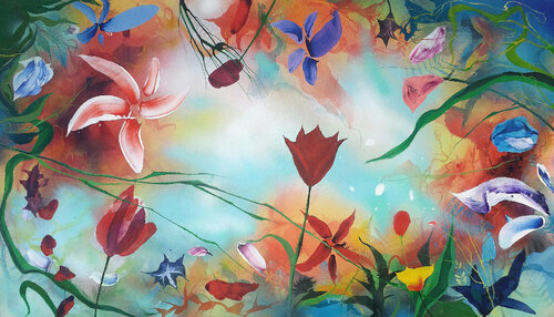 "Geheimes Leben der Blumen"  IV di Plamen Bibeschkov, Pittura in vendita su Singulart